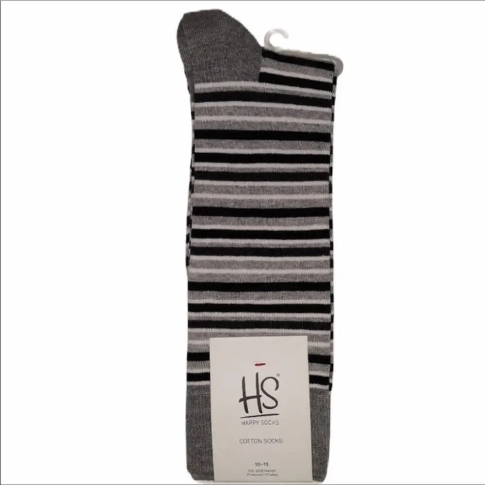 Happy Socks Gray Black White Stripe Shoe Size 8-12